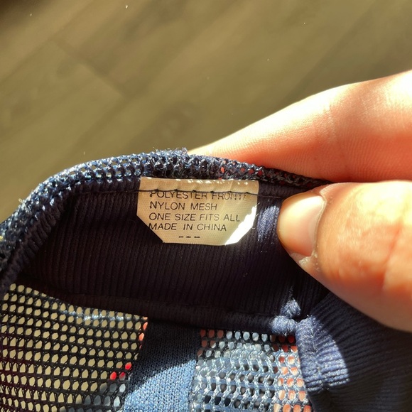 VINTAGE California Angels Hat Cap Snap Back Blue Red Trucker Mesh MLB Patch 90s - Picture 3 of 3